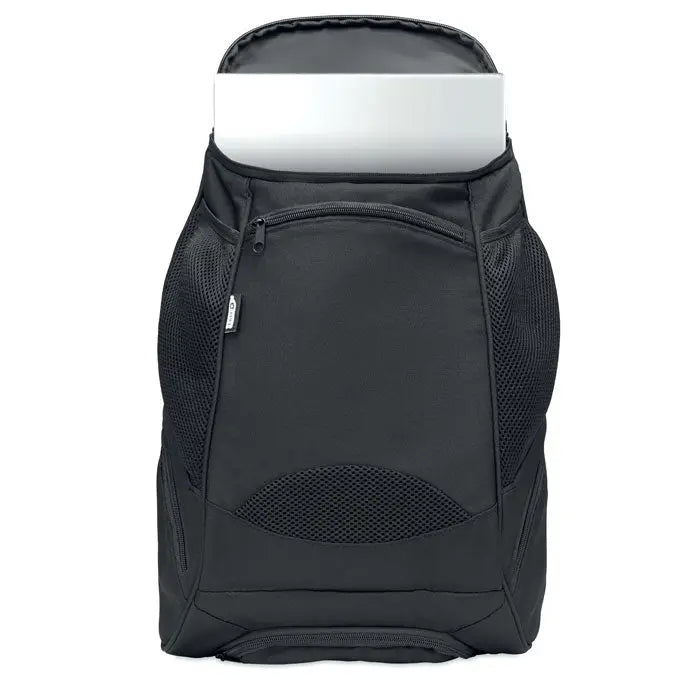 Rucsac sport 600d rpet negru din plasa si nylon pentru laptop cu design modern si elegant