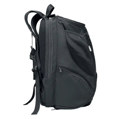 Rucsac sport 600d rpet negru din plasă și nylon pentru animale, cu bretele ajustabile pentru confort
