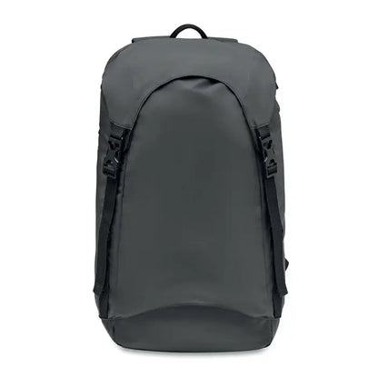 Rucsac stralucitor 190t din material 190t de culoare gri inchis cu bretele si inchideri negre minimalist