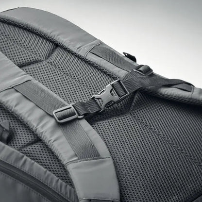 Gray mesh rucsac stralucitor 190t cu barete reglabile si catarama neagra din plastic