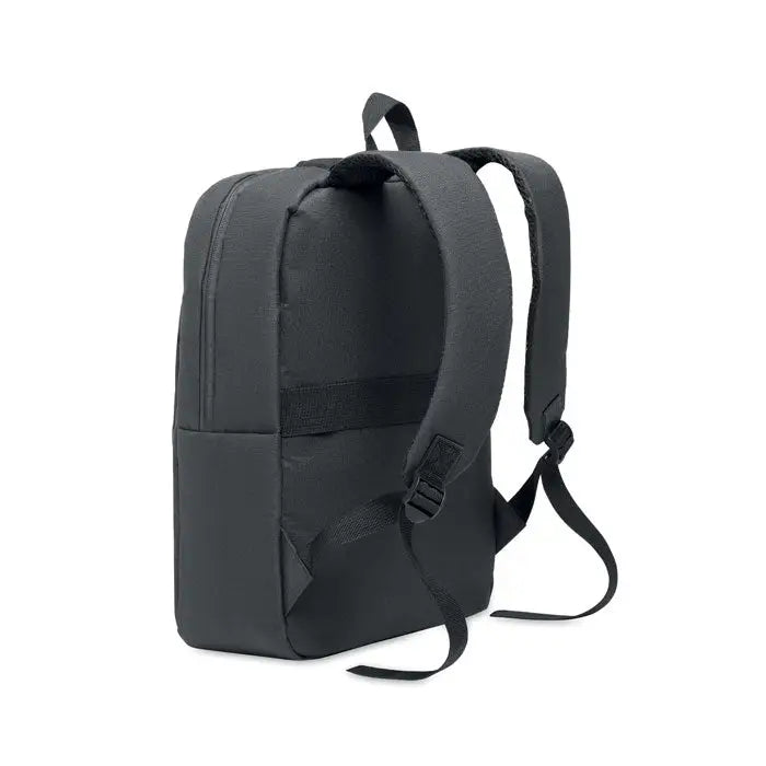 Rucsac subtire pentru laptop de 15 inchi negru cu design minimalist, curele din material durabil si structura eleganta