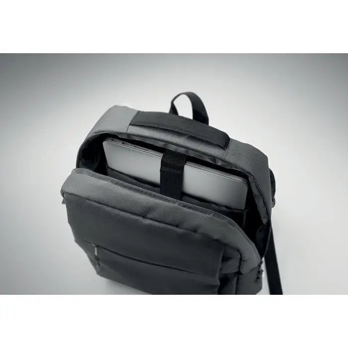Rucsac subtire pentru laptop de 15 inchi negru cu interior captusit si bretele reglabile