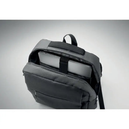 Rucsac subtire pentru laptop de 15 inchi negru cu interior captusit si bretele reglabile