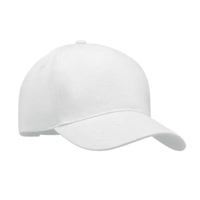 Sapca de baseball alba cu design structurat in sase panouri si cusaturi pentru uz casual