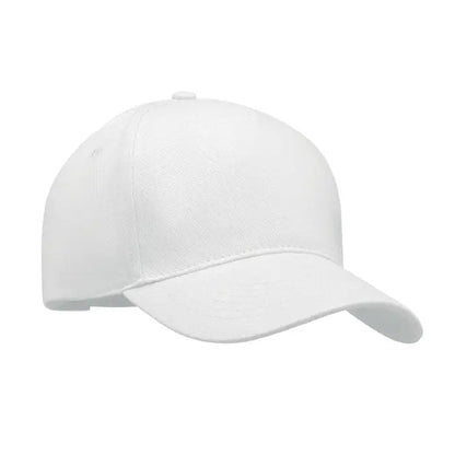 Sapca de baseball alba cu design structurat in sase panouri si cusaturi pentru uz casual