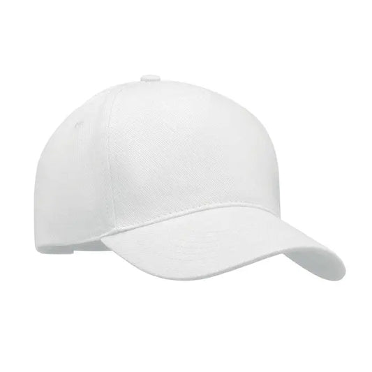 Sapca de baseball alba cu design structurat in sase panouri si cusaturi pentru uz casual