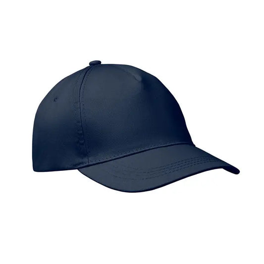 Sapca de baseball cu 5 panouri navy albastru inchis cu coroană structurată și cozoroc cusut din material rezistent