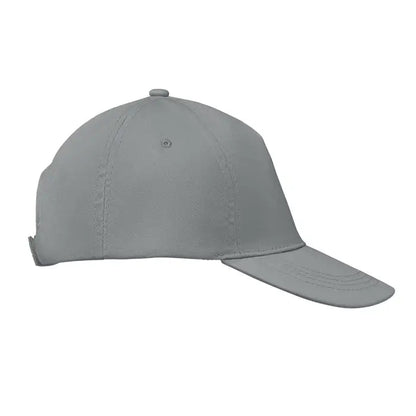 Sapca de baseball cu 5 panouri gri cu coroana structurata si bor curbat din material rezistent