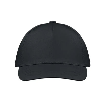 Sapca de baseball neagra cu design structurat in sase panouri si cusaturi vizibile