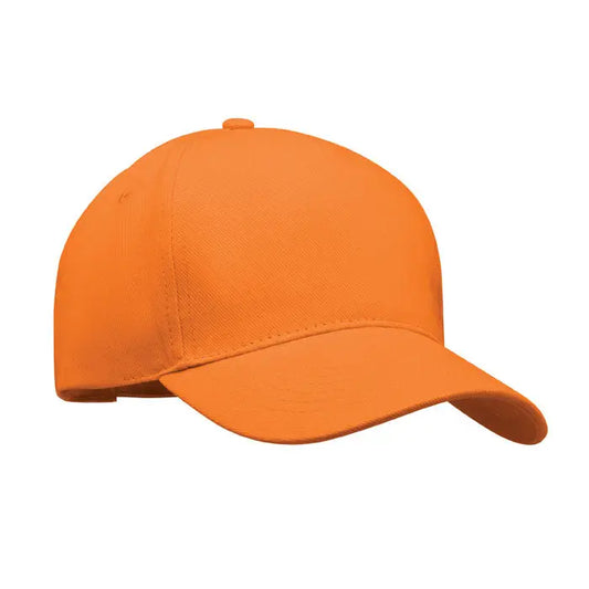 Sapca de baseball cu 6 panouri portocalie, cu design structurat si cusaturi brodate