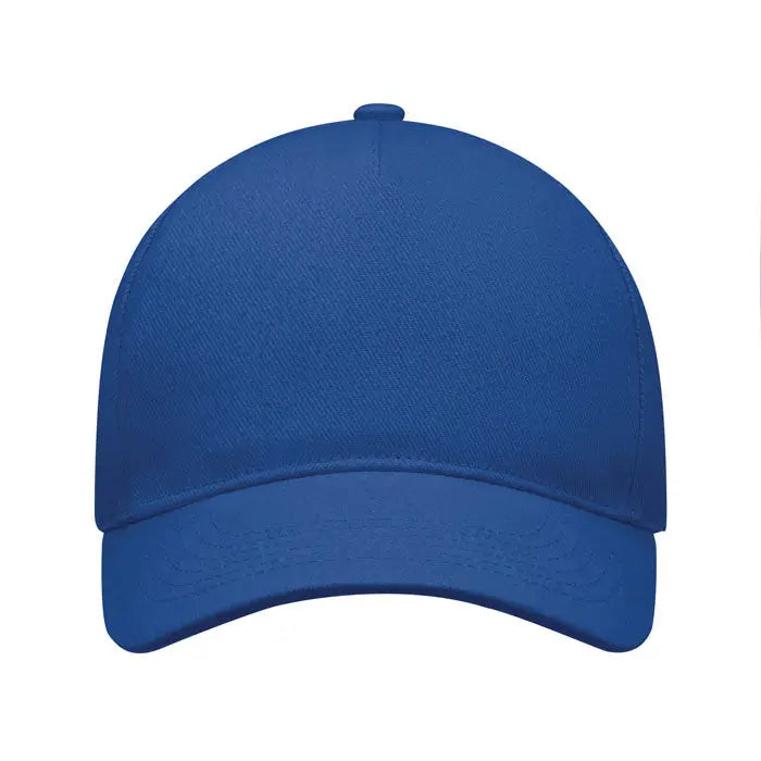 Sapca de baseball cu 5 panouri royal albastru inchis cu coroana structurata si cozoroc curbat din material durabil