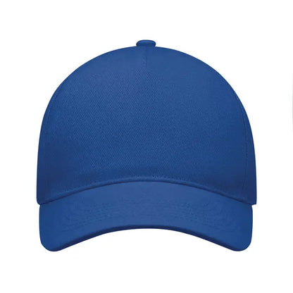 Sapca de baseball cu 5 panouri royal albastru inchis cu coroana structurata si cozoroc curbat din material durabil