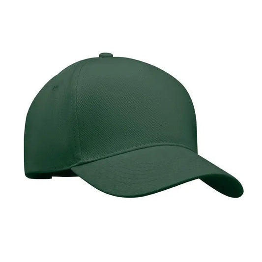 Sapca de baseball cu 5 panouri verde inchis, design structurat cu 6 panouri si cozoroc din acelasi material
