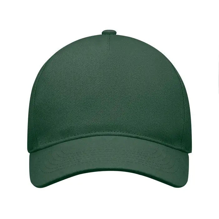 Sapca de baseball verde inchis cu design structurat si 6 panouri si cozoroc cusut