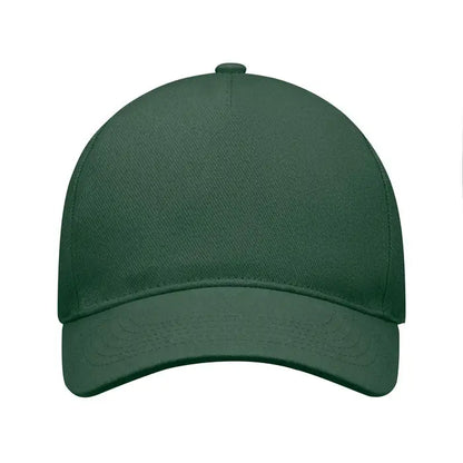 Sapca de baseball verde inchis cu design structurat si 6 panouri si cozoroc cusut