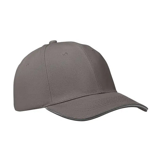 Sapca de baseball cu 6 panouri gri antracit cu o coroana structurata si borbrostit pentru un look modern