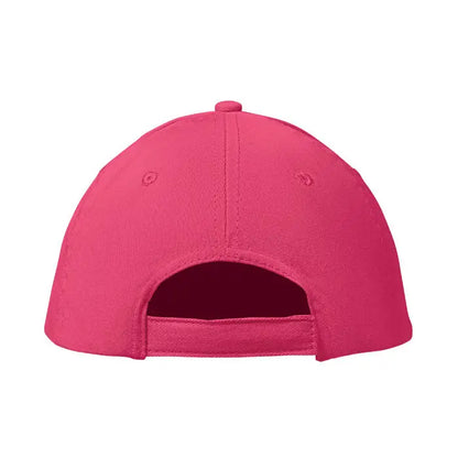 Sapca de baseball cu 6 panouri, roz vibrant, din material rezistent, cu cozoroc curbat si inchidere reglabila