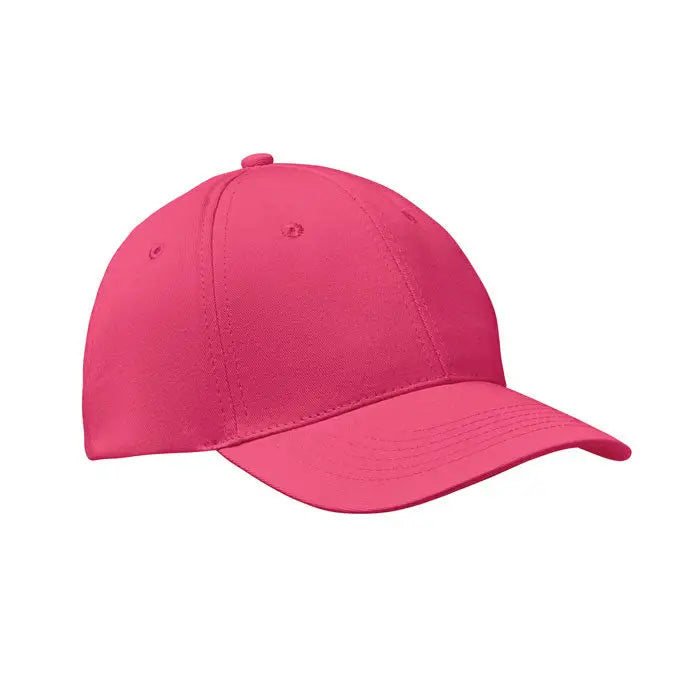 Sapca de baseball cu 6 panouri, roz vibrant, cu coroană structurată și cozoroc curbat din material fin