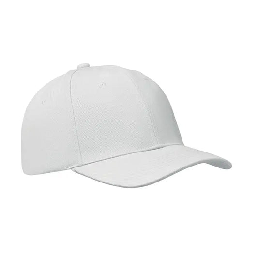 Sapca de baseball cu 6 panouri alba cu design structurat si cusaturi vizibile pentru confort si stil