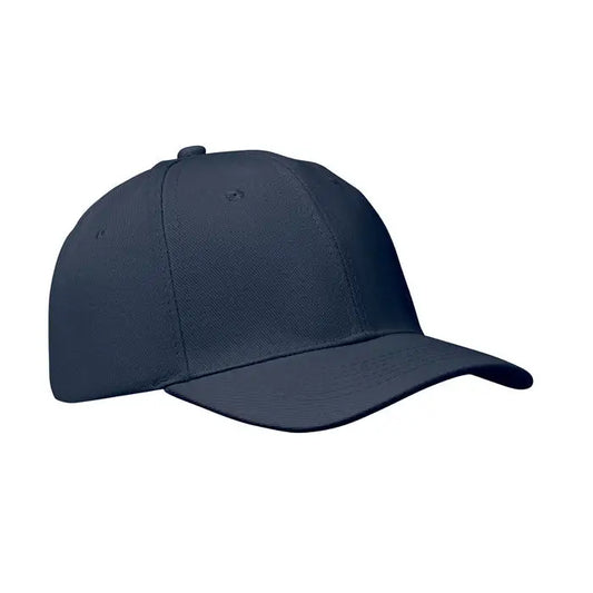 Sapca de baseball cu 6 panouri in nuanta bleumarin inchis, design structurat si cusaturi vizibile