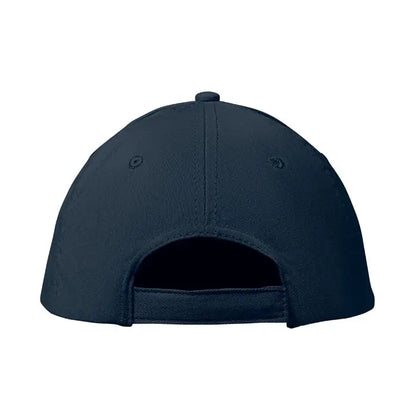 Sapca de baseball cu 6 panouri bleumarin inchis cu coroana structurata si curea reglabila cusata din material textil
