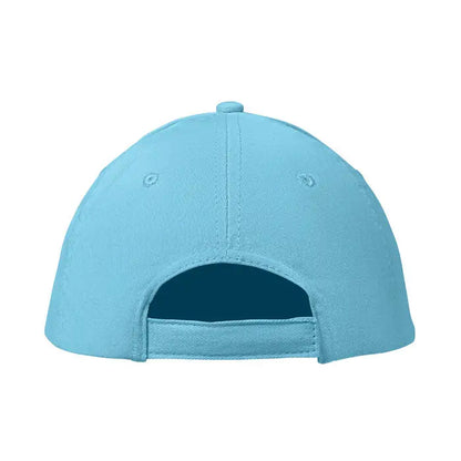 Sapca de baseball cu 6 panouri din bumbac albastru deschis cu coroana structurata si curea ajustabila