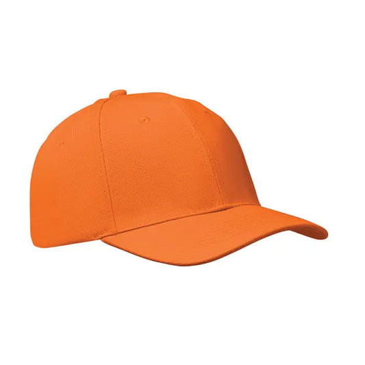 Sapca de baseball cu 6 panouri portocalie, cu design structurat si cusaturi vizibile pentru sustinere robusta