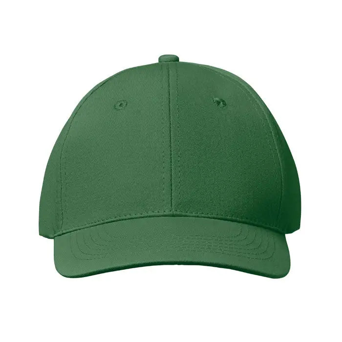 Sapca de baseball cu 6 panouri verde solid cu coroana structurata si cozoroc curbat