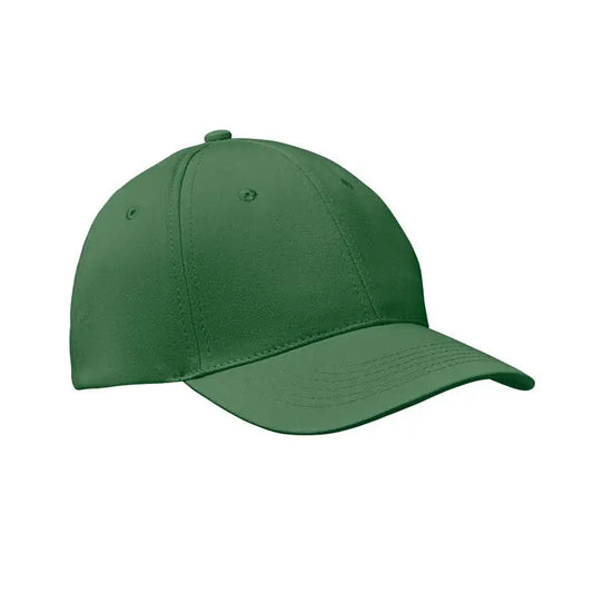 Sapca de baseball cu 6 panouri verde solid cu coroana structurata si bor curbat din material rezistent