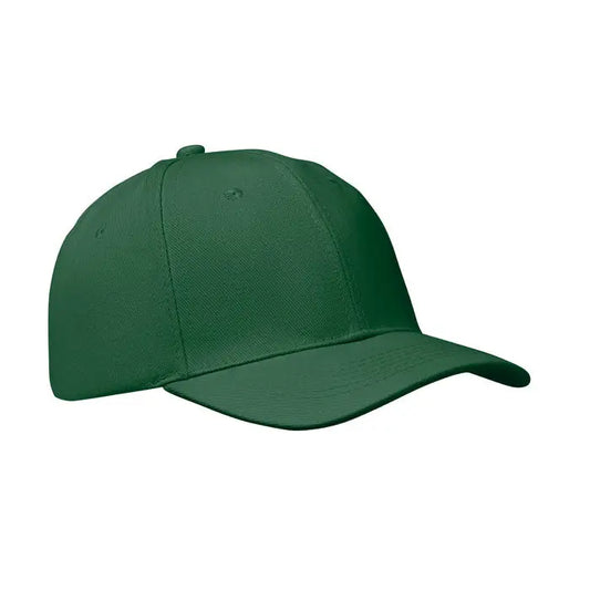 Sapca de baseball cu 6 panouri verde inchis cu design structurat si cusaturi vizibile