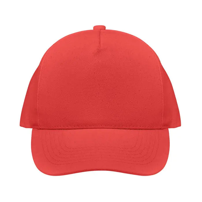 Sapca de baseball din bumbac organic rosie cu croiala structurata si cozoroc curbat din material durabil