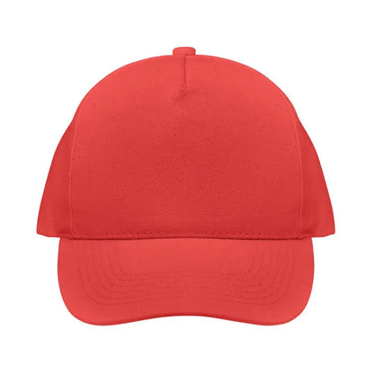 Sapca de baseball din bumbac organic rosie cu croiala structurata si cozoroc curbat din material durabil