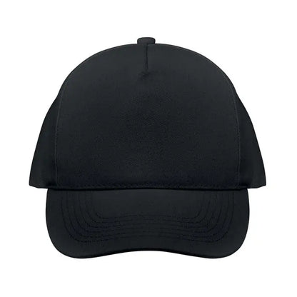 Sapca de baseball neagra cu coroana structurata si cozoroc curbat din bumbac organic durabil