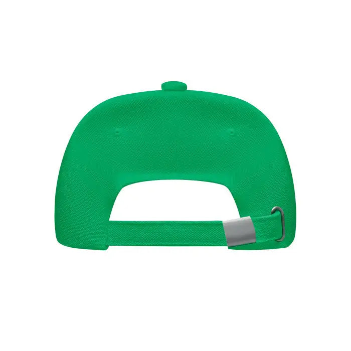 Sapca de baseball verde din bumbac organic cu croiala tip snapback si curea ajustabila la spate