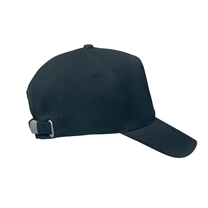 Sapca de baseball neagra din bumbac organic cu coroană structurată și curea reglabilă la spate