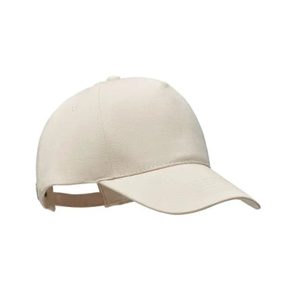 Beige sapca de baseball din bumbac organic cu cozoroc curbat si curea reglabila