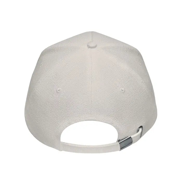 Sapca de baseball din canepa 370 gr/m² off-white cu catarama reglabila argintie din spate