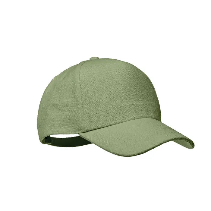 Sapca de baseball din canepa 370 gr m² olive cu finisaj texturat si curea ajustabila la spate