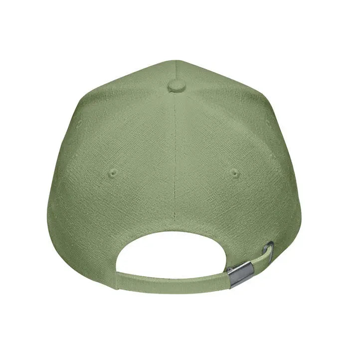 Sapca de baseball din canepa 370 gr/m² olive green cu curea reglabila si catarama metalica vazuta din spate