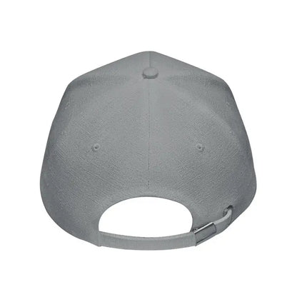 Sapca de baseball din canepa gri cu material texturat si curea reglabila vazuta din spate