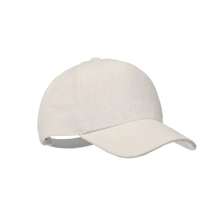 Sapca de baseball off-white din canepa 370 gr/m² cu coroana si cozoroc texturate