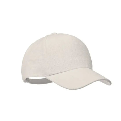 Sapca de baseball off-white din canepa 370 gr/m² cu coroana si cozoroc texturate
