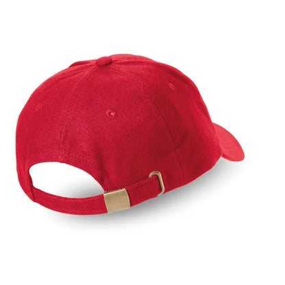 Sapca de baseball rosie din bumbac cu catarama si curea ajustabila aurie la spate
