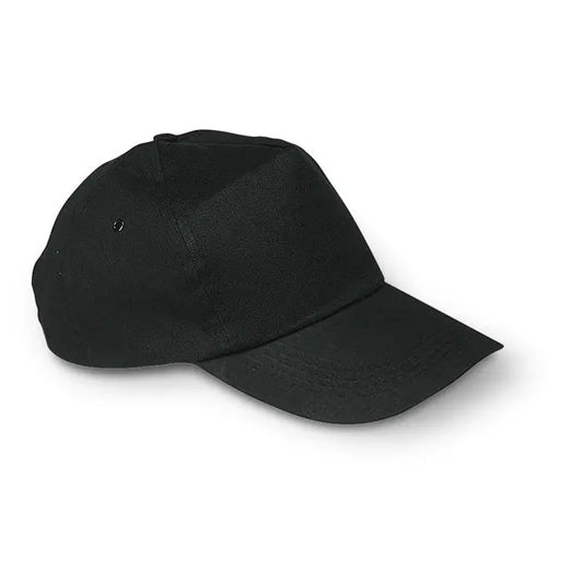 Sapca de baseball neagra cu coroana structurata si cozoroc curbat din material rezistent