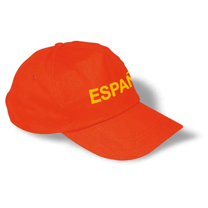 Sapca de baseball portocalie cu litere galbene îndrăznețe españa pe partea din față