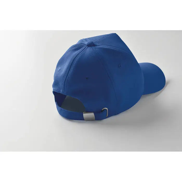 Sapca de baseball rpet cu 5 panouri albastru regal vibrant cu coroana structurata si catarama reglabila argintie