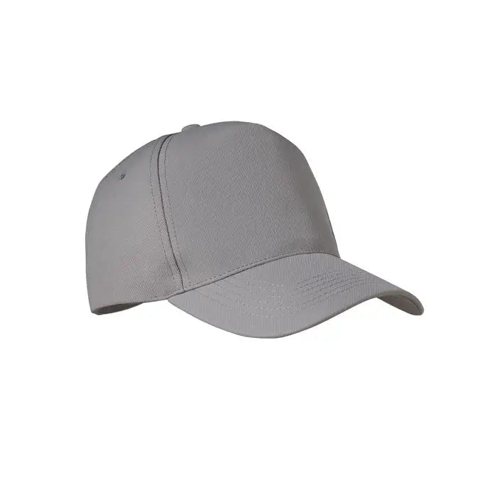 Sapca de baseball rpET gri cu design structurat in 6 panouri si detalii cusute pentru un stil rezistent