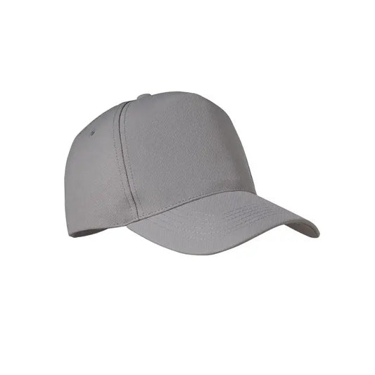 Sapca de baseball rpET gri cu design structurat in 6 panouri si detalii cusute pentru un stil rezistent