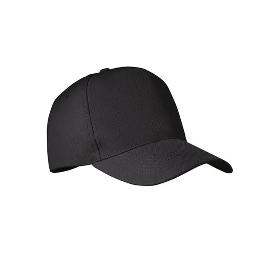 Sapca de baseball rpet neagra cu design structurat din sase panouri si detalii cusute