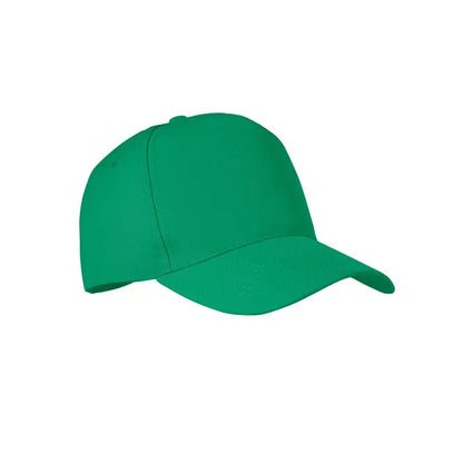 Sapca de baseball rpet cu 5 panouri verde solid cu coroana structurata si cozoroc curbat